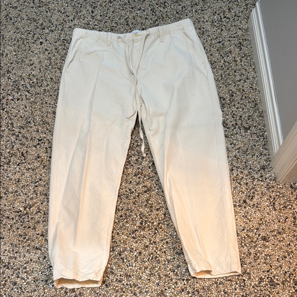 Cream Cotton Pants